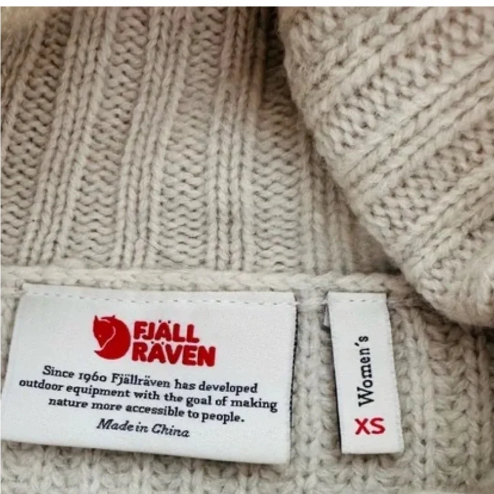 Fjallraven Ovik wool roll neck Women's Cream Turtleneck ribbed Sweater size XS - Picture 8 of 14